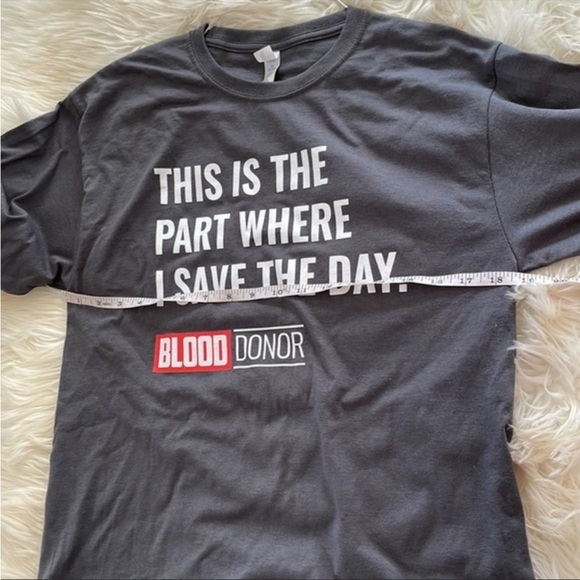 long sleeve grey “ this is the part where I save the day” blood donation t shirt - Picture 13 of 16